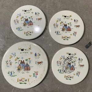 Vintage International Heartland Farm House Enamel Stove Burner Covers Set of 4